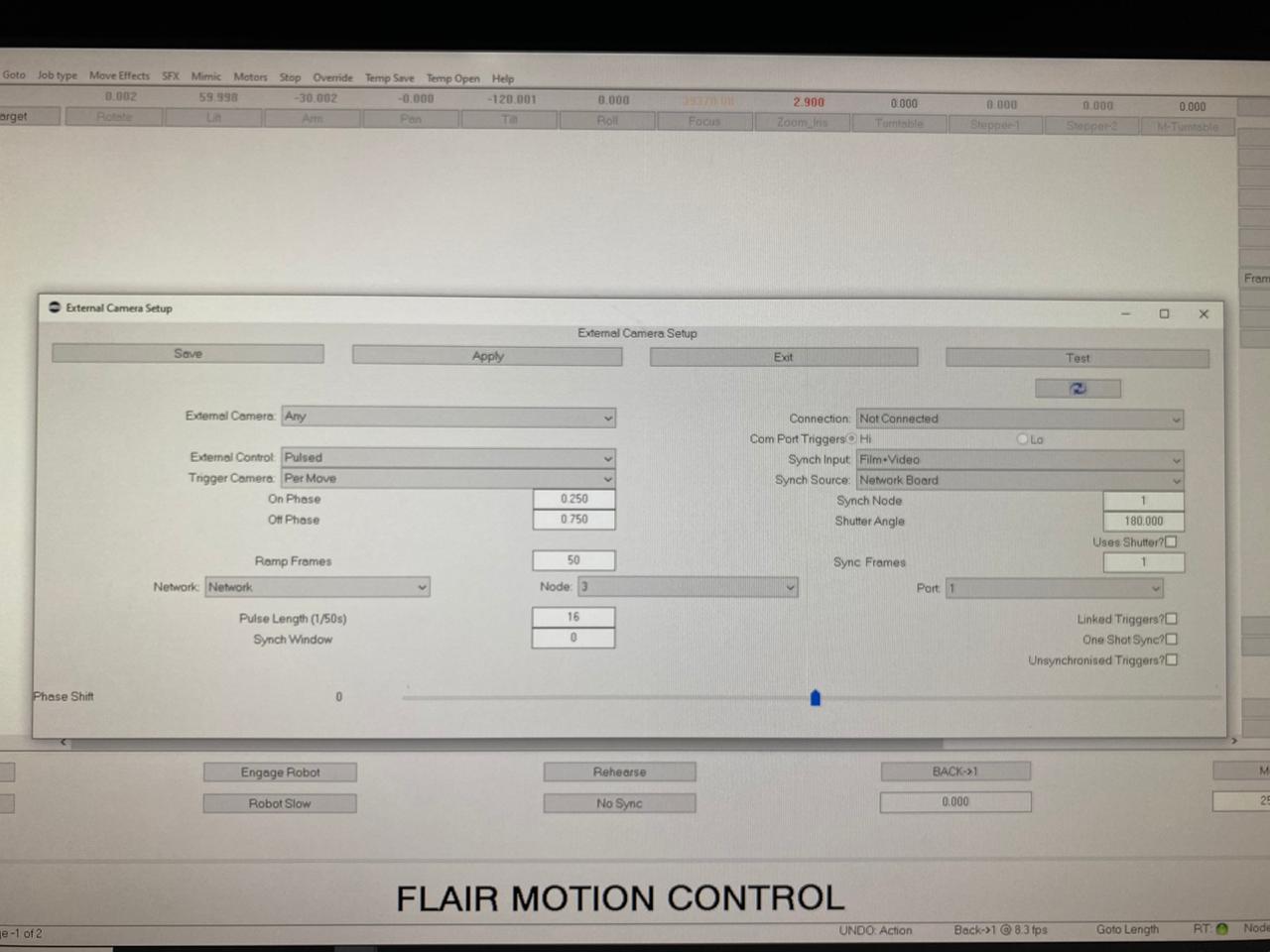2020-10-07 16:08 - Tran Quang Duy shared the ARRI Mini external camera settings screenshot and said it worked well, with camera frame rate matching Flair.