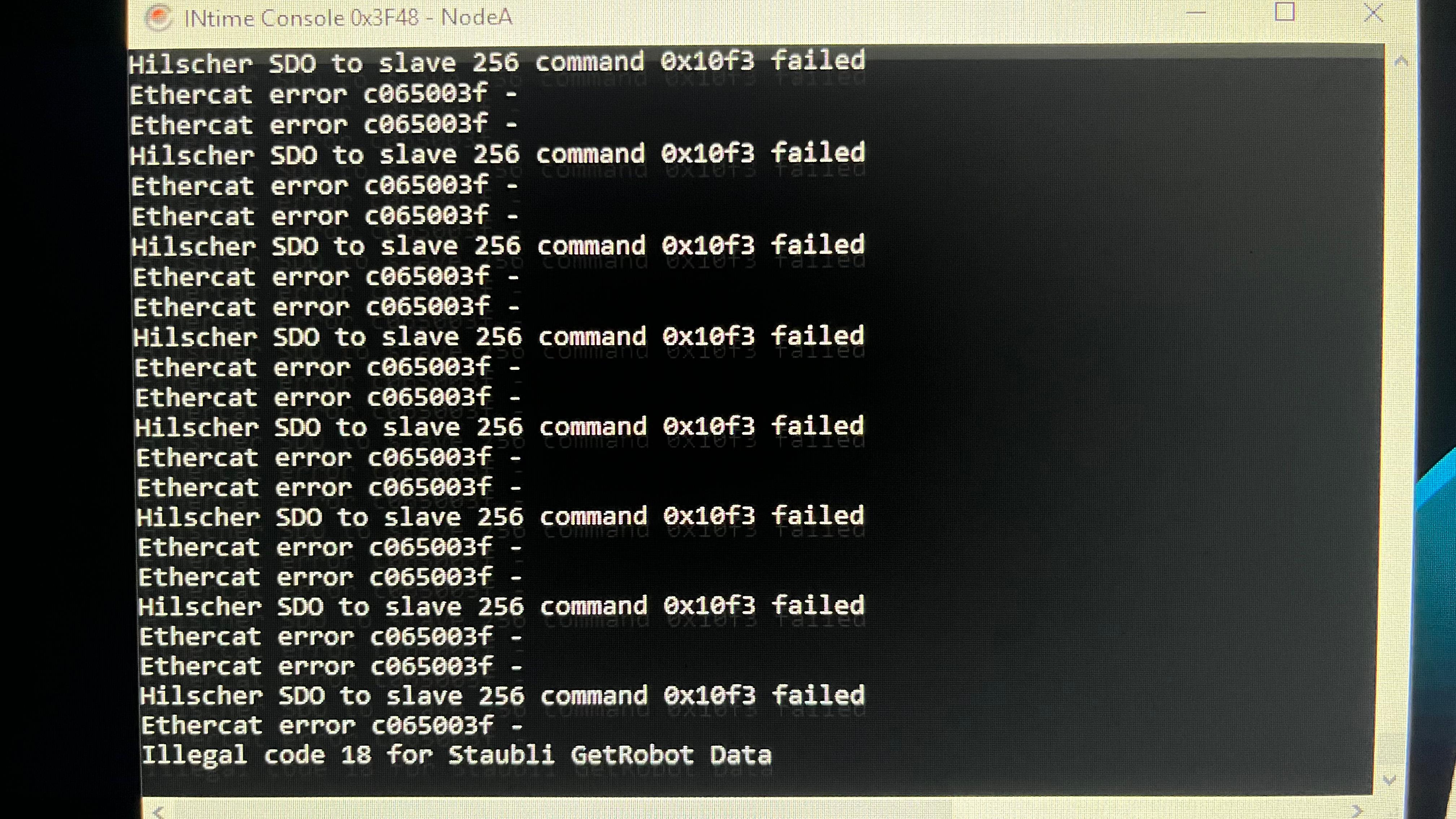 Image description: popup/error and hardware photos from a case where the base engaged but the arm did not; final resolution identified the Ethernet card/network interface. Searchable terms: base engages arm does not; arm won't engage; ethernet card fault; base key near E-stop; robot not fully online.